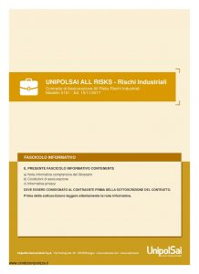 Unipolsai - All Risks Rischi Industriali - Modello 5151 Edizione 11-2017 [44P]