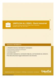 Unipolsai - All Risks Rischi Industriali - Modello 5199 Edizione 11-2017 [44P]