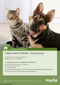 Unipolsai - Cane E Gatto Isfast Formula Easy - Modello 7300 Edizione 30-09-2018 [26P]