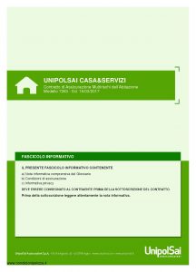 Unipolsai - Casa E Servizi Multirischi Dell'Abitazione - Modello 7263 Edizione 03-2017 [116P]