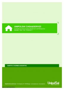 Unipolsai - Casa E Servizi Multirischi Dell'Abitazione Tariffe E Norme Assuntive - Modello 7263 Edizione 03-2017 [42P]