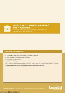 Unipolsai - Commercio & Servizi Bar + Ristoranti - Modello 4227 Edizione 05-2017 [164P]