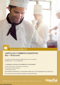 Unipolsai - Commercio E Servizi Bar Ristoranti - Modello 4227 Edizione 01-08-2018 [138P]