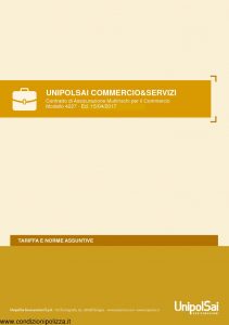 Unipolsai - Commercio E Servizi Multirischi Per Il Commercio Tariffe E Norme Assuntive - Modello 4227 Edizione 04-2017 [81P]