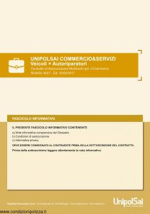 Unipolsai - Commercio E Servizi Veicoli E Autoriparatori - Modello 4227 Edizione 05-2017 [164P]