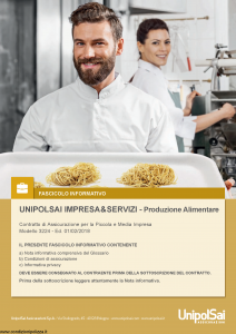 Unipolsai - Impresa E Servizi Produzione Alimentare - Modello 3224 Edizione 01-02-2018 [186P]