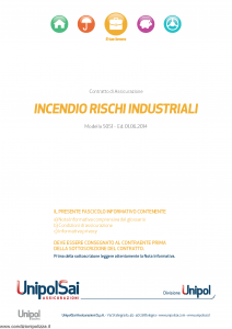 Unipolsai - Incendio Rischi Industriali - Modello 5051 Edizione 01-06-2014 [24P]