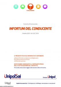 UnipolSai - Infortuni Del Conducente - Modello 1035 Edizione 07-2014 [20P]