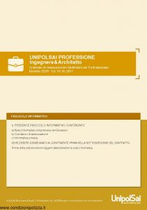 Unipolsai - Multirischi Del Professionista Ingegnere&Architetto - Modello 2229 Edizione 05-2017 [62P]