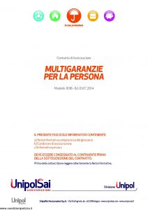 Unipolsai - Polizza Multigaranzie Per La Persona - Modello 1036 Edizione 07-2014 [56P]