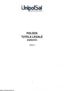 Unipolsai - Polizza Tutela Legale Esercito - Modello nd Edizione 01-2014 [32P]