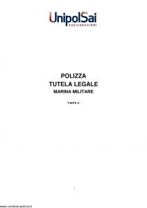 Unipolsai - Polizza Tutela Legale Marina Militare - Modello nd Edizione 01-2014 [32P]