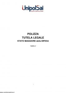 Unipolsai - Polizza Tutela Legale Stato Maggiore Della Difesa - Modello nd Edizione 01-2014 [32P]