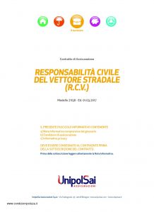 Unipolsai - Responsabilita' Civile Del Vettore Stradale - Modello 21156 Edizione 03-2017 [30P]