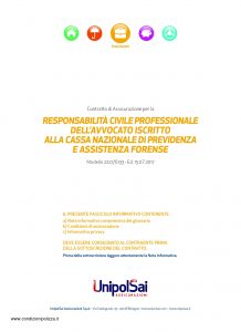 Unipolsai - Responsabilita' Civile Professionale Dell'Avvocato - Modello 2227-6133 Edizione 07-2017 [28P]