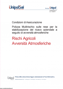 Unipolsai - Rischi Agricoli Avversita' Atmosferiche - Modello multi Edizione 01-03-2014 [47P]