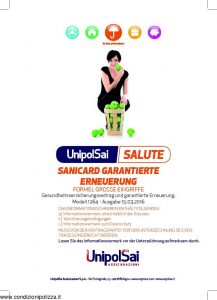 Unipolsai - Salute Sanicard Garantierte Erneuerung Formel Grosse Eingriffe German - Modello 1264-004 Edizione 03-2016 [GERMAN] [50P]