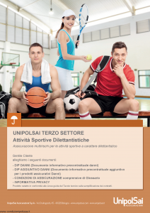 Unipolsai - Terzo Settore Attivita' Sportive Dilettantistiche - Modello si-7400-002 Edizione 15-01-2019 [88P]