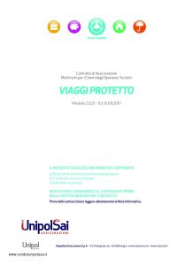 Unipolsai - Viaggi Protetto Multirischi Clienti Operatori Turistici - Modello 2223 Edizione 09-2017 [34P]