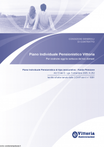Vittoria - Piano Individuale Pensionistico Vittoria - Modello cc.4001.0418 Edizione 04-2018 [26P]