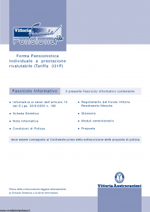 Vittoria - Vittoria Formula Pensione Piu' 331P - Modello pb1125.0406 Edizione 01-04-2006 [54P]