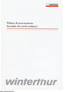 Winterthur - Incendio Rischi Ordinari - Modello 010c Edizione 02-1995 [SCAN] [13P]