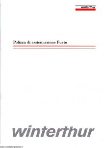 Winterthur - Polizza Di Assicurazione Furto - Modello 11c Edizione 03-1995 [10P]