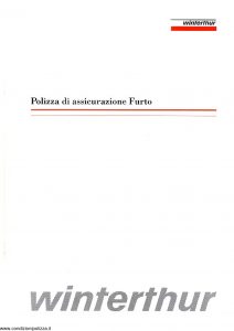 Winterthur - Polizza Di Assicurazione Furto - Modello 11c Edizione 06-1993 [10P]