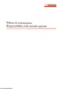 Winterthur - Polizza Di Assicurazione Responsabilita' Civile Aziende Agricole - Modello ae514c01 Edizione 03-1998 [SCAN] [8P]