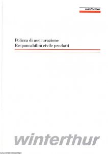 Winterthur - Polizza Di Assicurazione Responsabilita' Civile Prodotti - Modello 003d Edizione 10-1995 [SCAN] [4P]