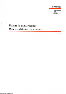 Winterthur - Polizza Di Assicurazione Responsabilita' Civile Prodotti - Modello ae513c01 Edizione 07-1997 [SCAN] [7P]