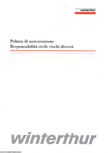 Winterthur - Polizza Di Assicurazione Responsabilita' Civile Rischi Diversi - Modello 007d Edizione 03-1995 [SCAN] [12P]