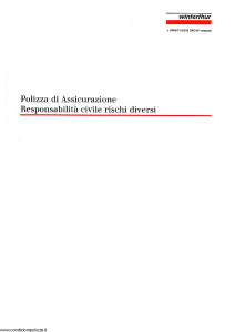 Winterthur - Polizza Di Assicurazione Responsabilita' Civile Rischi Diversi - Modello ae511c01 Edizione 06-2000 [SCAN] [17P]