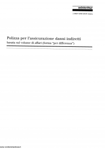 Winterthur - Polizza Per L'Assicurazione Danni Indiretti - Modello ae408c01 Edizione 02-2002 [SCAN] [14P]