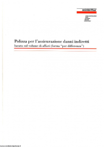 Winterthur - Polizza Per L'Assicurazione Danni Indiretti - Modello ae408c01 Edizione 07-1997 [SCAN] [8P]