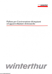 Winterthur - Polizza Per L'Assicurazione Di Impianti Ed Apparecchiature Elettroniche - Modello 034c Edizione 03-1995 [SCAN] [8P]